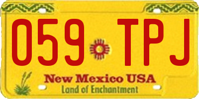 NM license plate 059TPJ
