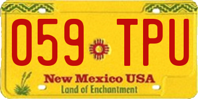 NM license plate 059TPU