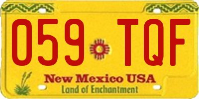 NM license plate 059TQF