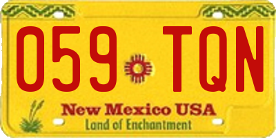 NM license plate 059TQN