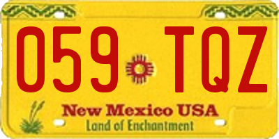 NM license plate 059TQZ