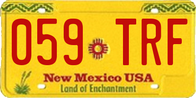 NM license plate 059TRF