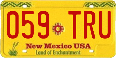 NM license plate 059TRU