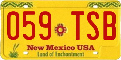 NM license plate 059TSB