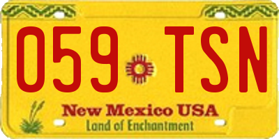 NM license plate 059TSN