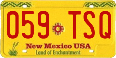 NM license plate 059TSQ