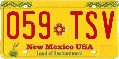NM license plate 059TSV