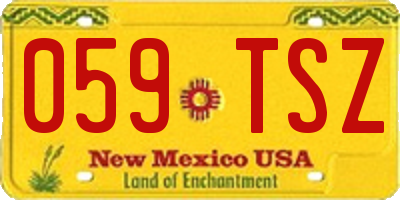 NM license plate 059TSZ