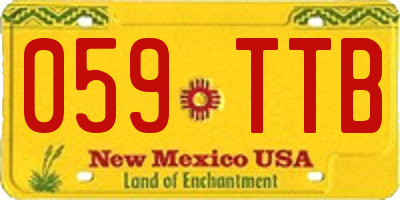 NM license plate 059TTB