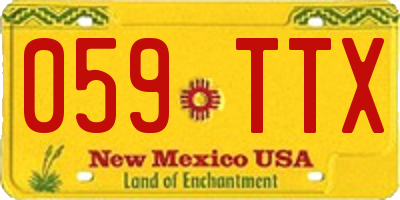 NM license plate 059TTX