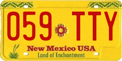 NM license plate 059TTY