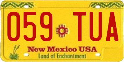 NM license plate 059TUA