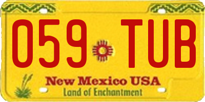 NM license plate 059TUB