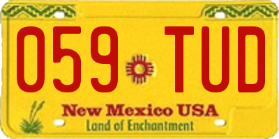 NM license plate 059TUD