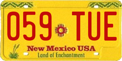NM license plate 059TUE