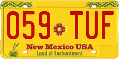 NM license plate 059TUF