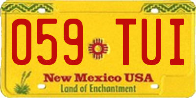 NM license plate 059TUI