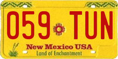 NM license plate 059TUN