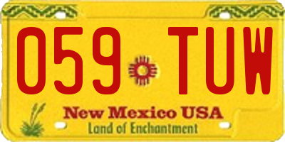 NM license plate 059TUW