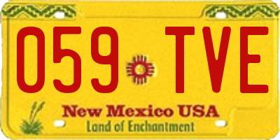 NM license plate 059TVE