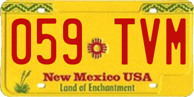 NM license plate 059TVM