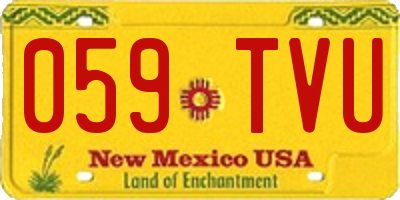 NM license plate 059TVU