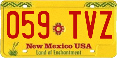NM license plate 059TVZ