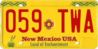NM license plate 059TWA