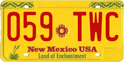 NM license plate 059TWC