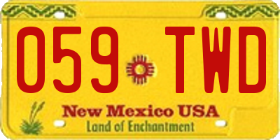 NM license plate 059TWD