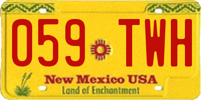 NM license plate 059TWH