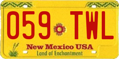 NM license plate 059TWL