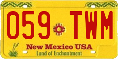 NM license plate 059TWM