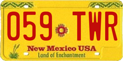 NM license plate 059TWR