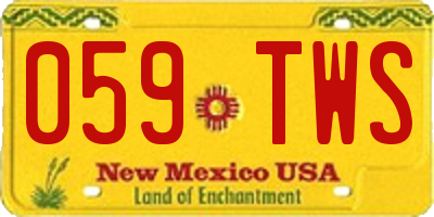 NM license plate 059TWS