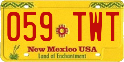 NM license plate 059TWT