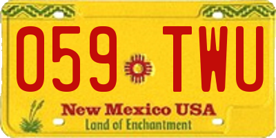 NM license plate 059TWU