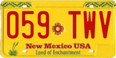 NM license plate 059TWV