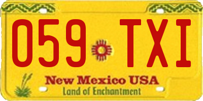 NM license plate 059TXI