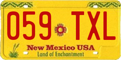 NM license plate 059TXL