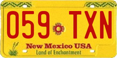 NM license plate 059TXN