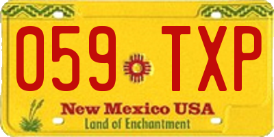 NM license plate 059TXP