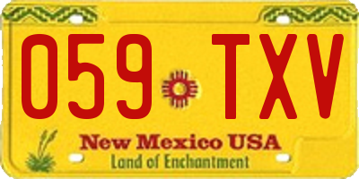 NM license plate 059TXV