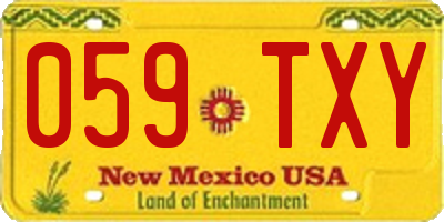 NM license plate 059TXY