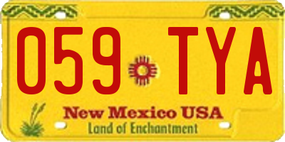 NM license plate 059TYA