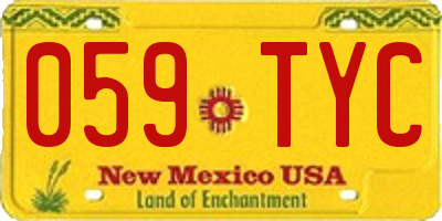 NM license plate 059TYC