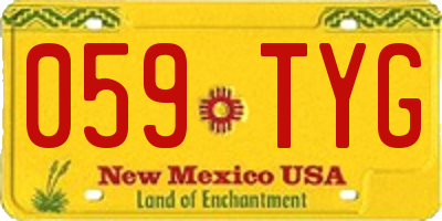 NM license plate 059TYG