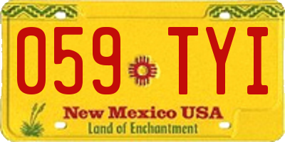 NM license plate 059TYI
