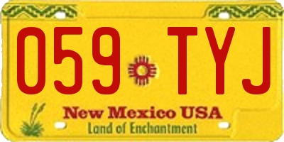 NM license plate 059TYJ