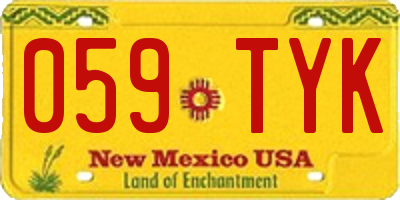 NM license plate 059TYK